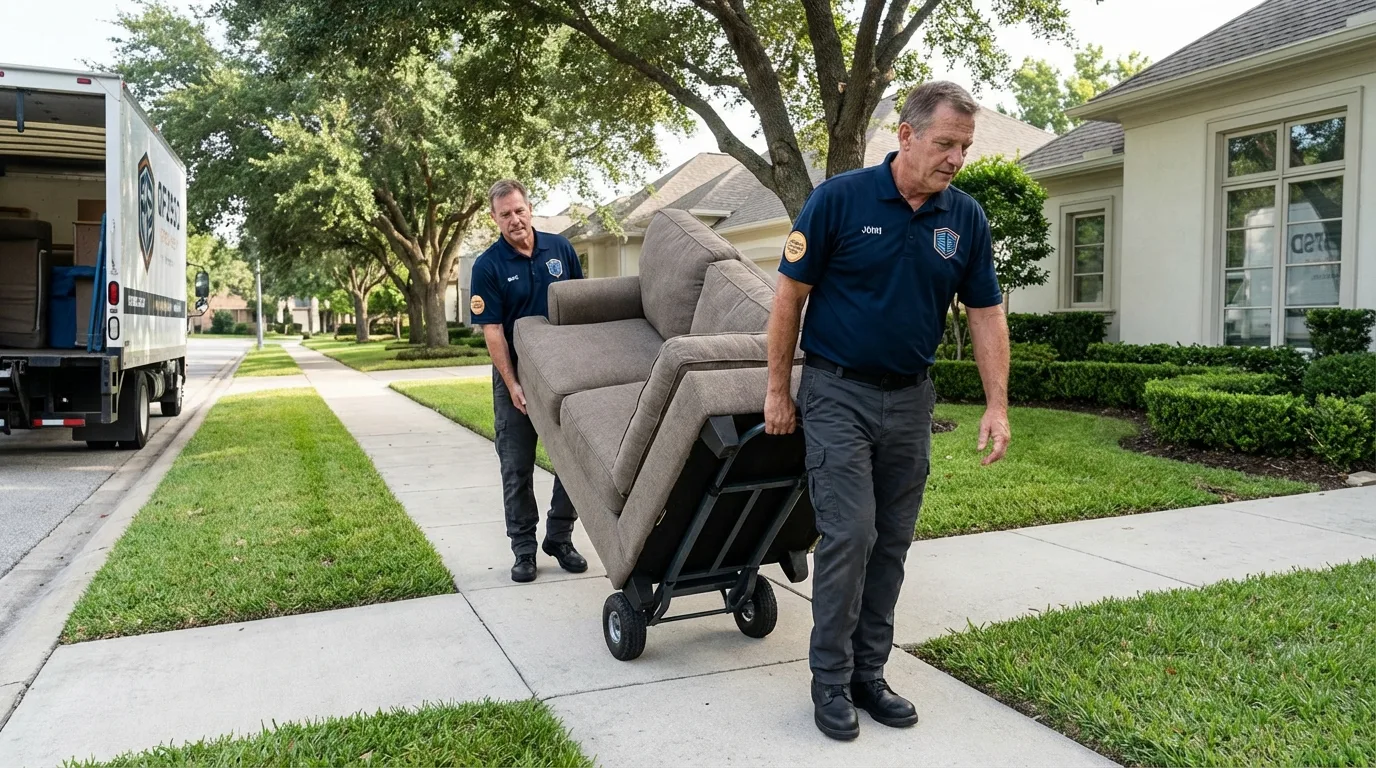 Local residential moving crew loading furniture in Thornton, NH